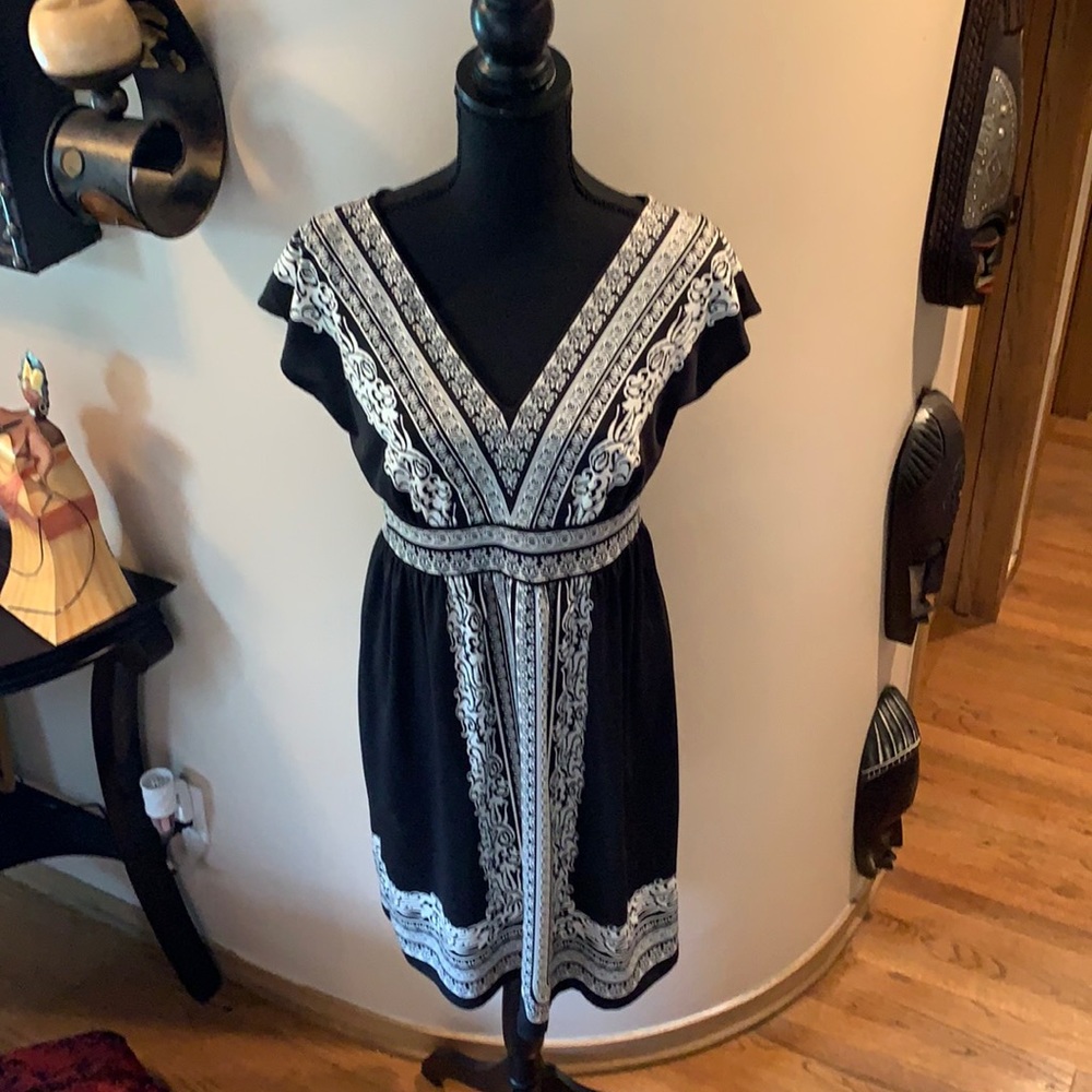 INC Black and White Dress Size M